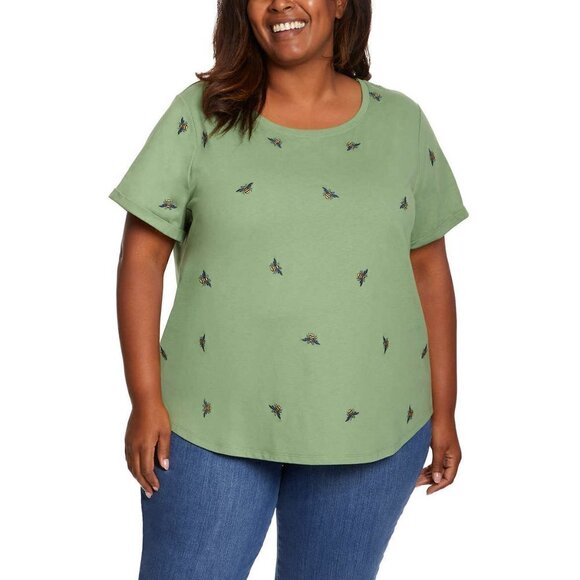 NWT Vintage America Bees Embroidered Relaxed Fit Tee Cotton T-Shirt - Picture 4 of 7
